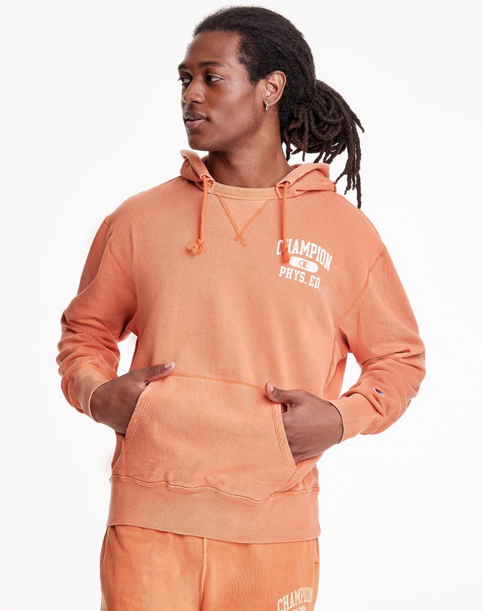 Champion Herre Hættetrøje Orange - Lightweight Fleece V-Notch - Danmark ERZ-713028